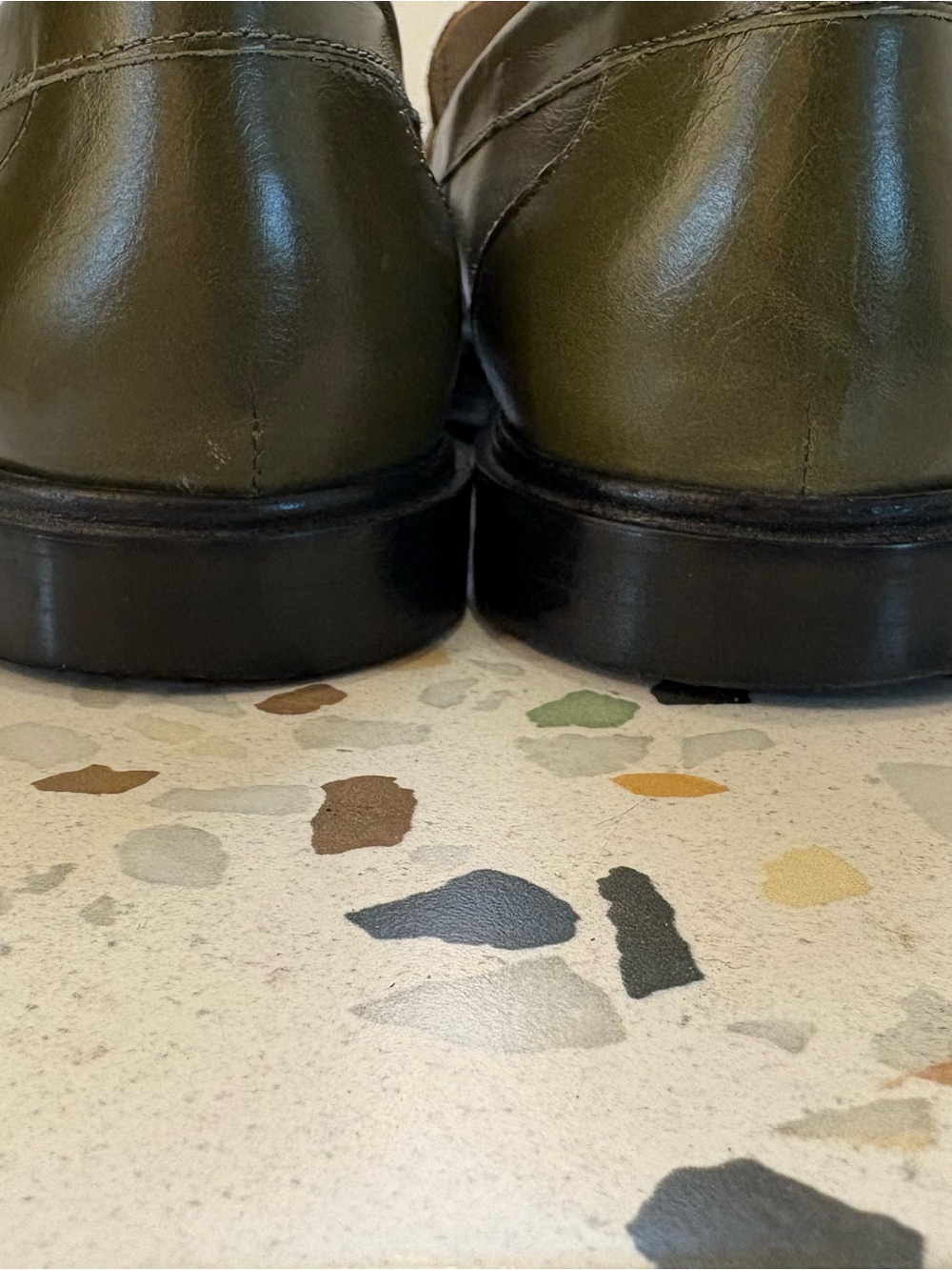 Maguire Olive Leather Penny Loafers - Picture 6 of 7